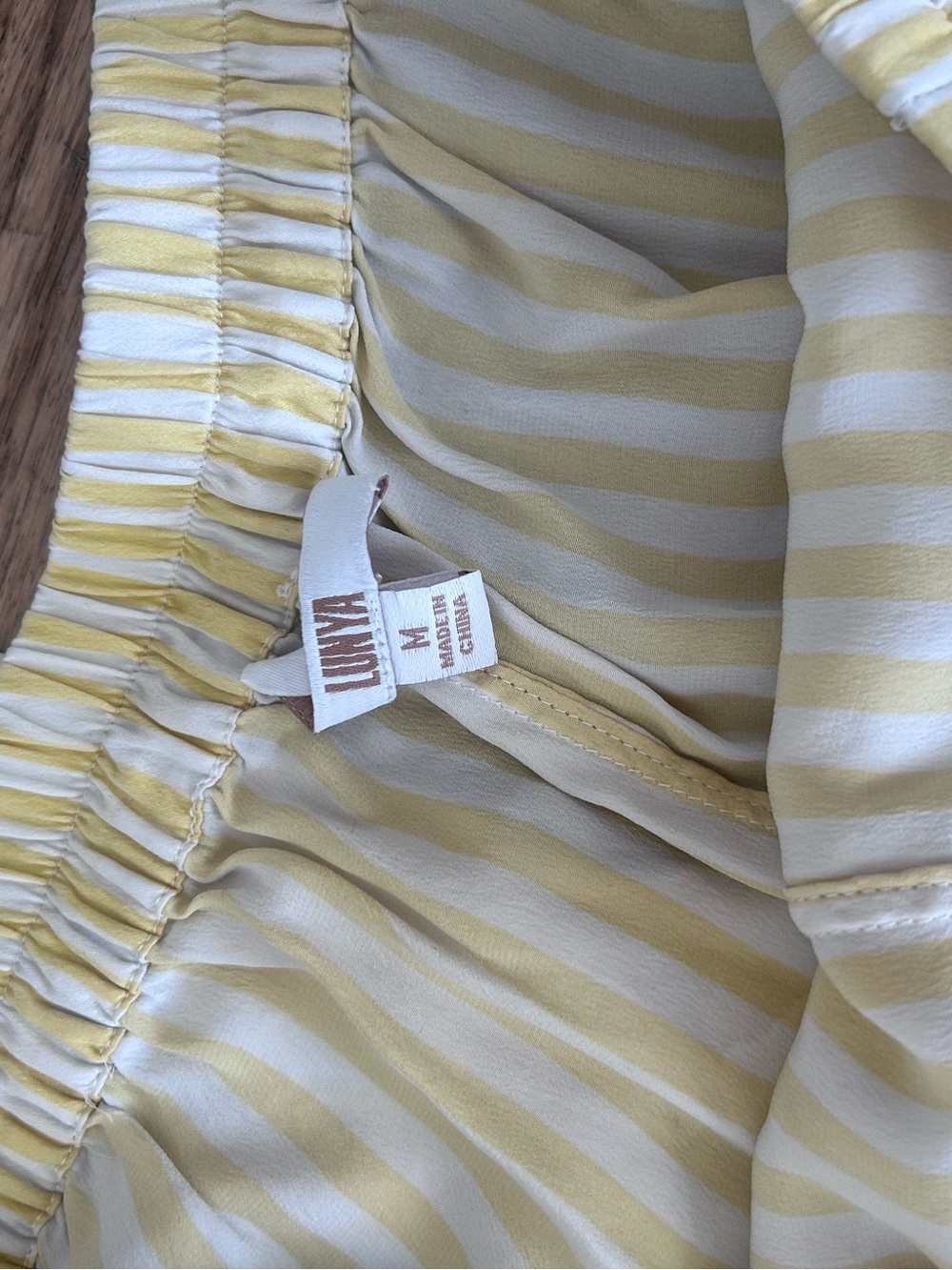 lunya Yellow and White Striped SilkSleep Set - Picture 4 of 7